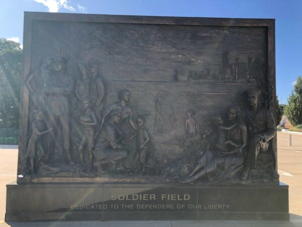 SOLDIER FIELD DEDICATED TO THE DEFENDERS OF OUR LIBERTY MEMORIAL WALL FRONT