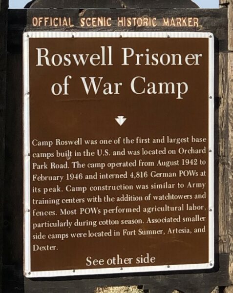 ROSWELL PRISONER OF WAR CAMP MEMORIAL MARKER FRONT