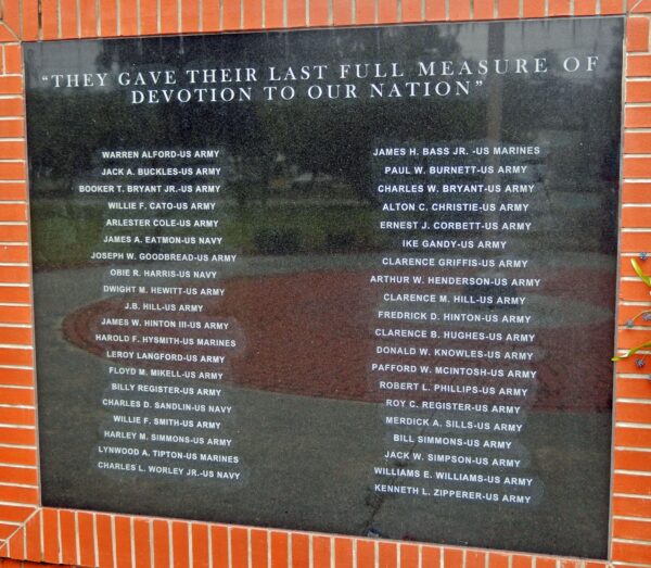 JASPER VETERANS MEMORIAL CENTER WALL
