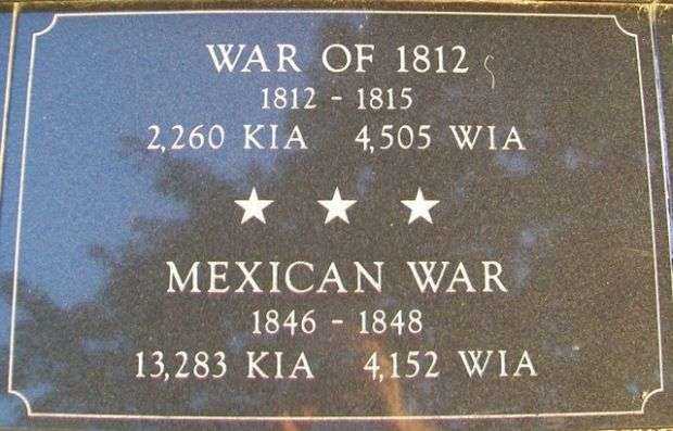 KENOSHA CITY AND COUNTY WAR OF 1812 AND MEXICAN WAR MEMORIAL PLAQUE