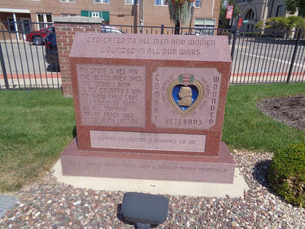 GREENFIELD COMBAT WOUNDED VETERANS WAR MEMORIAL