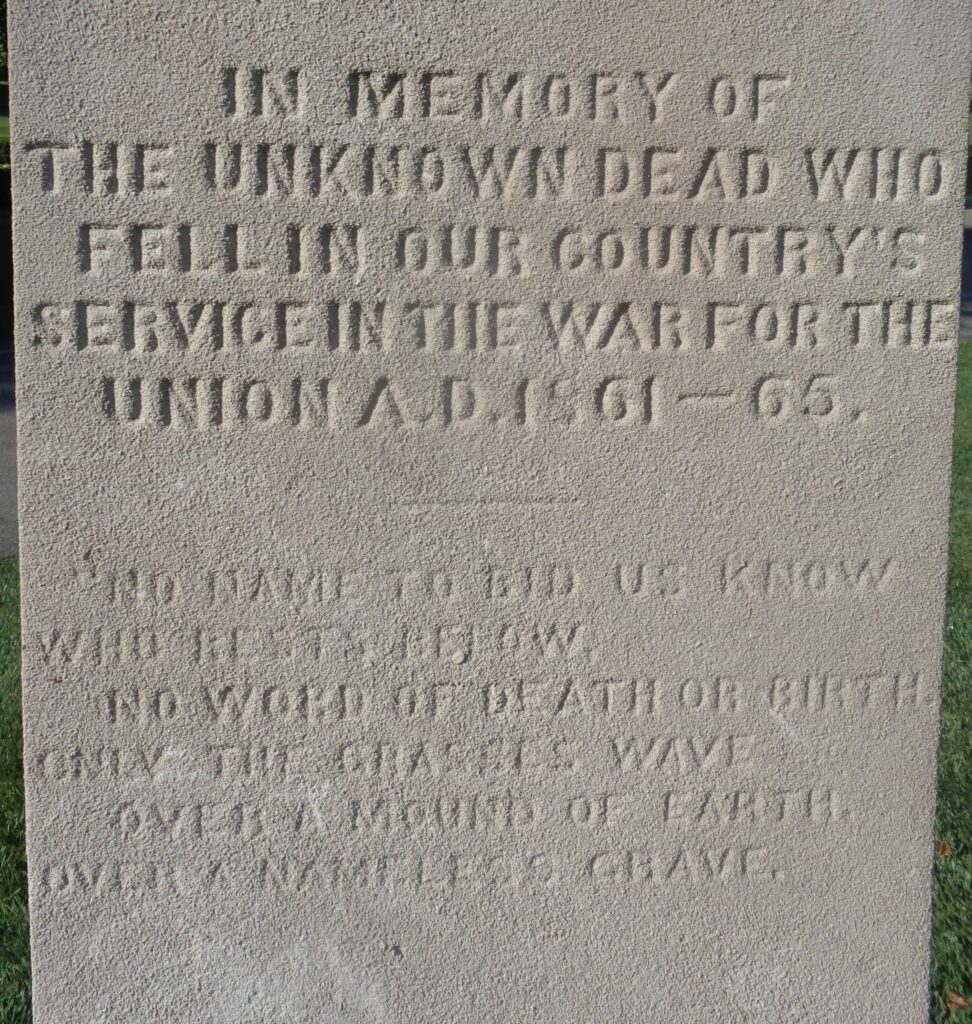WOMEN’S RELIEF CORPS NO. 44 UNKNOWN DEAD WAR MEMORIAL STONE