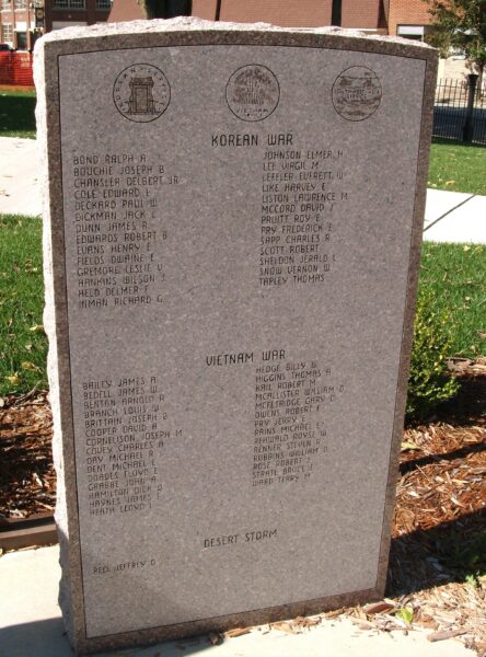 KNOX COUNTY GOLD STAR HONOR ROLL WAR MEMORIAL STONE D