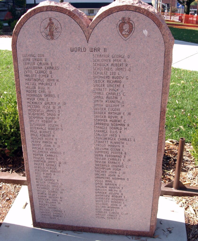 KNOX COUNTY GOLD STAR HONOR ROLL WAR MEMORIAL STONE C