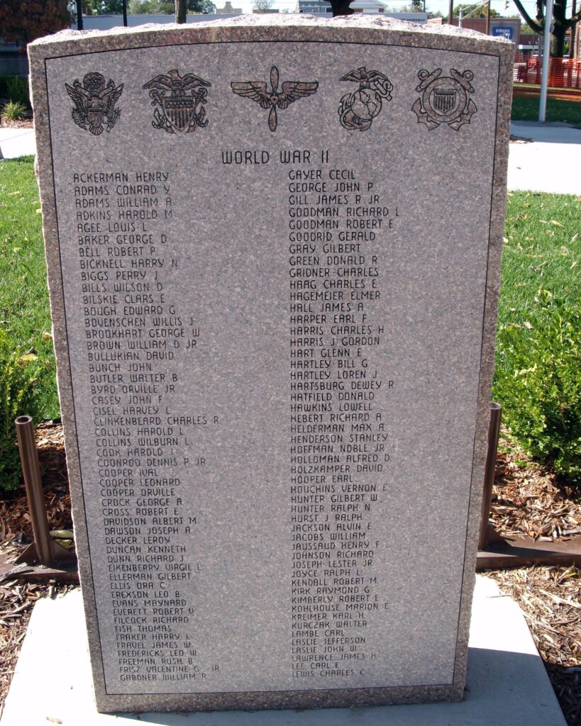 KNOX COUNTY GOLD STAR HONOR ROLL WAR MEMORIAL STONE B