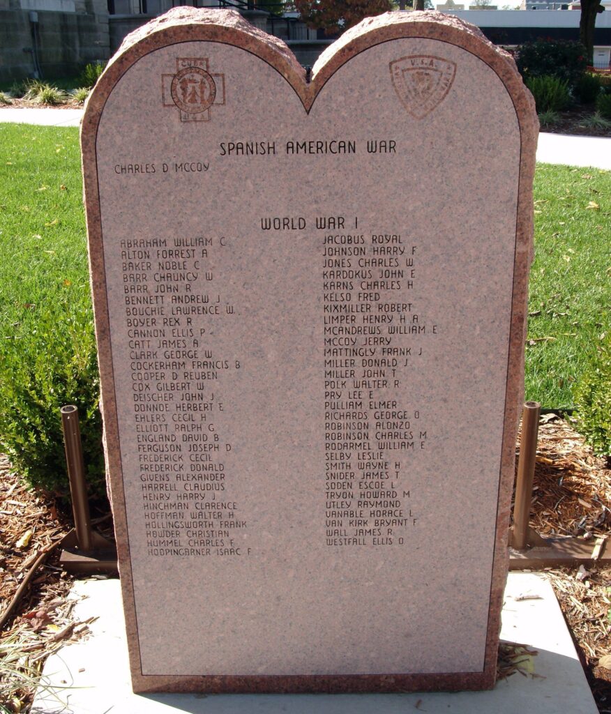 KNOX COUNTY GOLD STAR HONOR ROLL WAR MEMORIAL STONE A