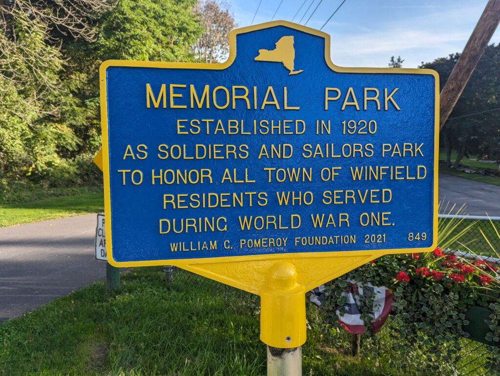 WEST WINFIELD MEMORIAL PARK MARKER
