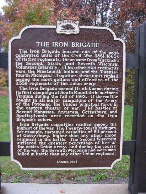 LYNDON STATION IRON BRIGADE WAR MEMORIAL MARKER