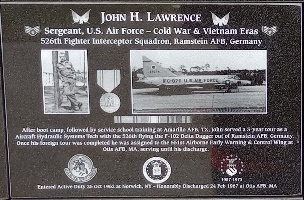 JOHN H. LAWRENCE WAR MEMORIAL PLAQUE