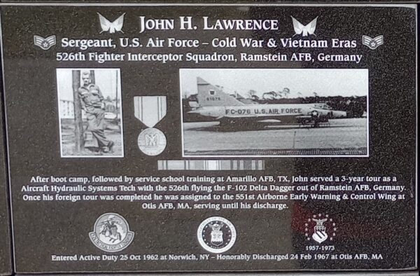 JOHN H. LAWRENCE WAR MEMORIAL PLAQUE