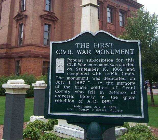 THE FIRST CIVIL WAR MONUMENT MARKER