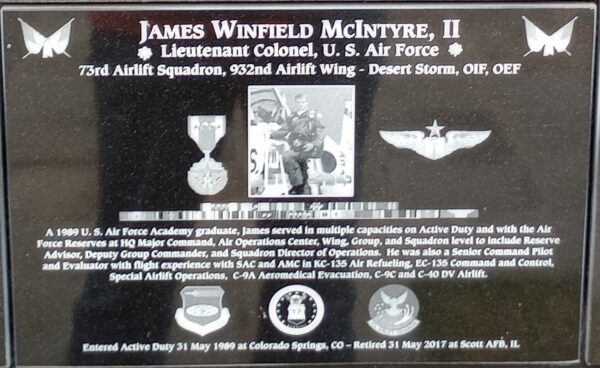 JAMES WINFIELD MCINTYRE, II WAR MEMORIAL PLAQUE