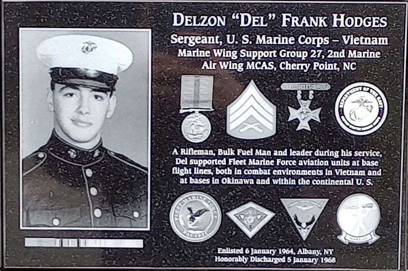 DELZON “DEL” FRANK HODGES WAR MEMORIAL PLAQUE