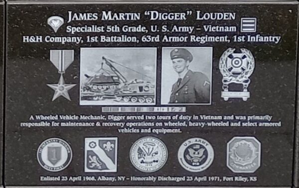 JAMES MARTIN “DIGGER” LOUDEN WAR MEMORIAL PLAQUE