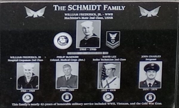 THE SCHMIDT FAMILY WAR MEMORIAL PLAQUE