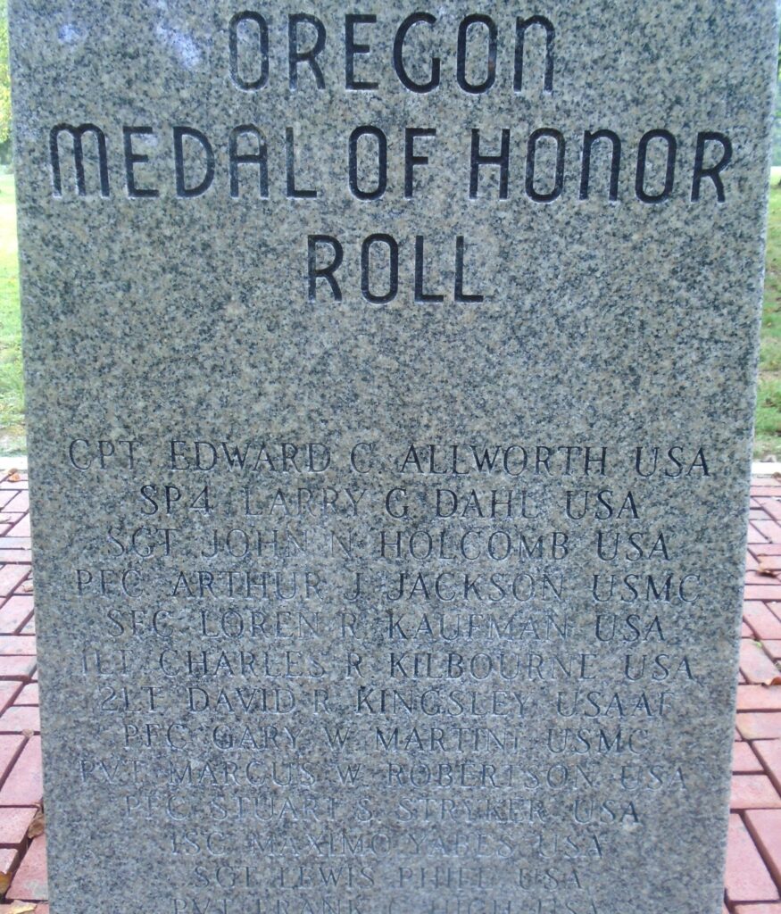 OREGON MEDAL OF HONOR RECIPIENTS WAR MEMORIAL STONE B