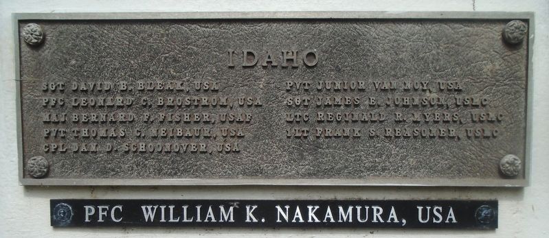 IDAHO MEDAL OF HONOR RECIPIENTS WAR MEMORIAL PLAQUE