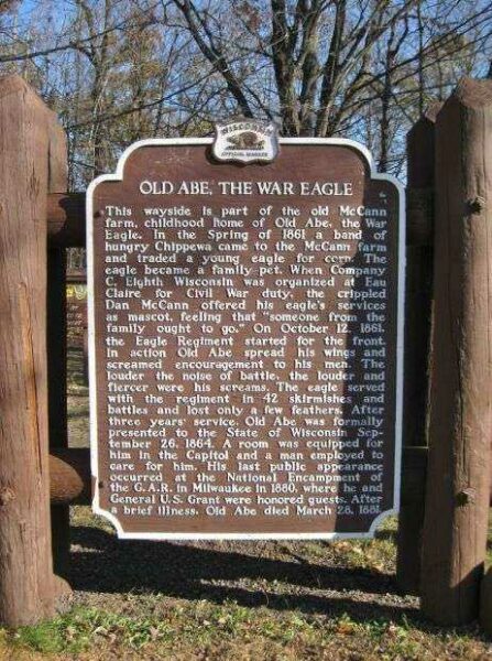 OLD ABE THE WAR EAGLE MEMORIAL MARKER