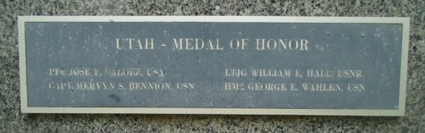UTAH MEDAL OF HONOR RECIPIENTS WAR MEMORIAL PLAQUE