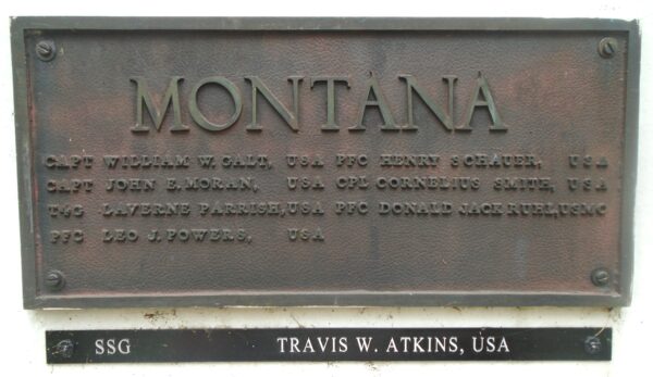 MONTANA MEDAL OF HONOR RECIPIENTS WAR MEMORIAL PLAQUE