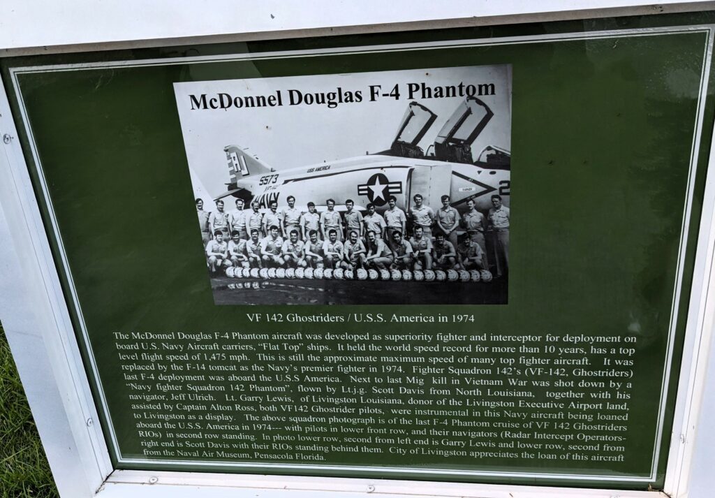 MCDONALD DOUGLAS F-4 PHANTOM WAR MEMORIAL AIRCRA MARKER