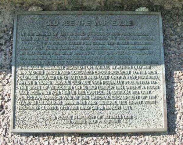 OLD ABE THE WAR EAGLE MEMORIAL PLAQUE