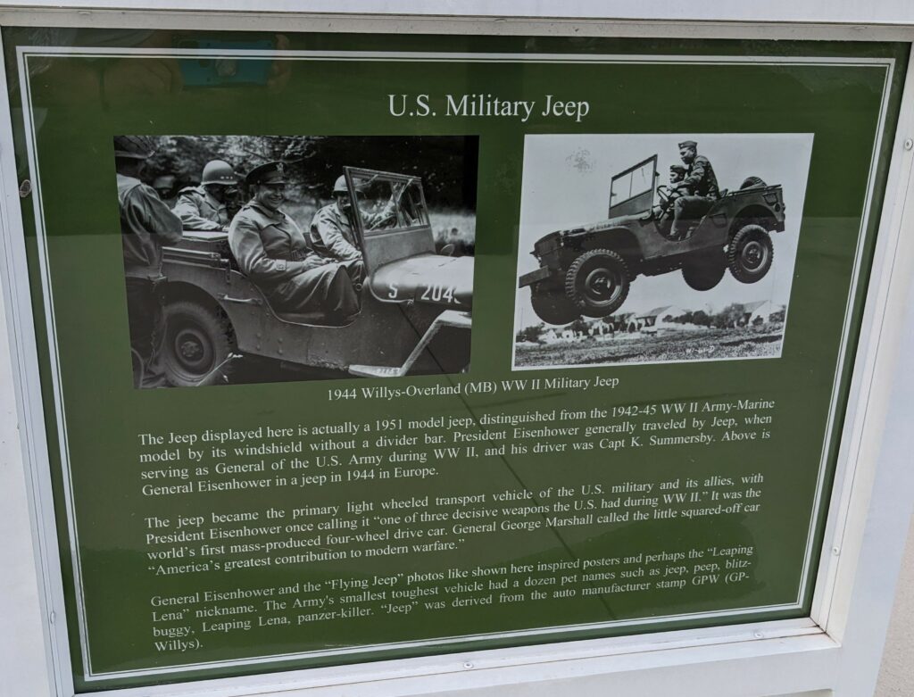 U.S. MILITARY JEEP WAR MEMORIAL MARKER