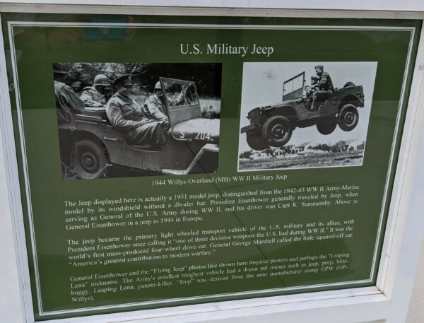 U.S. MILITARY JEEP WAR MEMORIAL MARKER