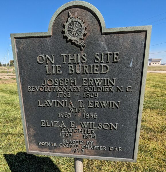 JOSEPH ERWIN REVOLUTIONARY WAR MEMORIAL PLAQUE