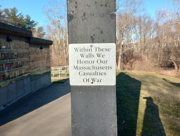 MASSACHUSETTS CASUALTIES OF WAR MEMORIAL PLAQUE