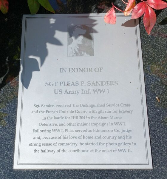 SGT PLEAS P. SANDERS WAR MEMORIAL PLAQUE