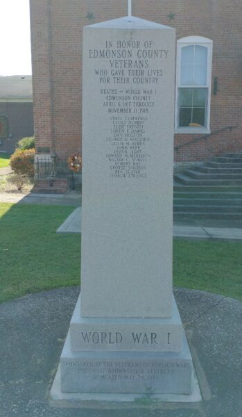 EDMONSON COUNTY SUPREME SACRIFICE VETERANS MEMORIAL SIDE A