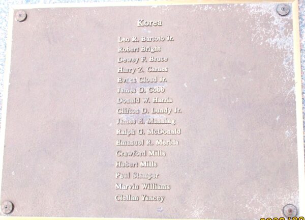 KNOX COUNTY VETERANS MEMORIAL PLAQUE D