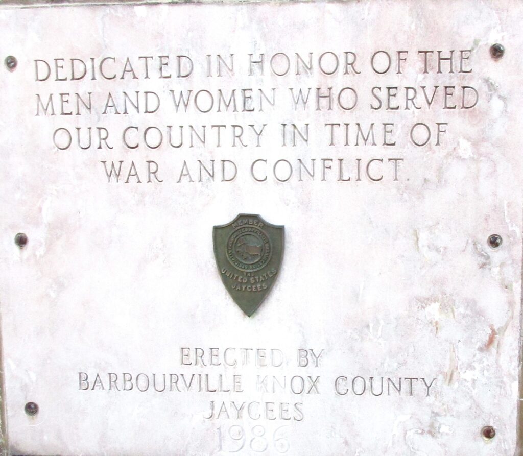 KNOX COUNTY VETERANS MEMORIAL PLAQUE A