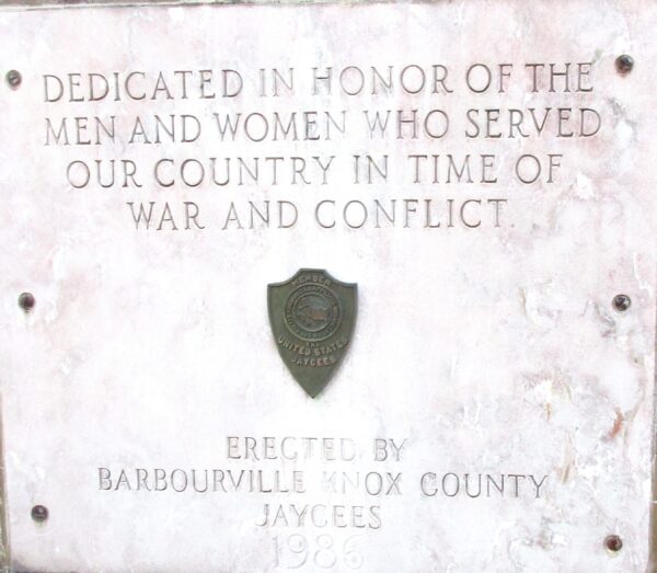 KNOX COUNTY VETERANS MEMORIAL PLAQUE A