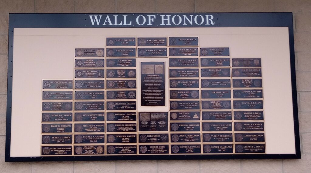 FORT JENNINGS WALL OF HONOR MEMORIAL PLAQUE