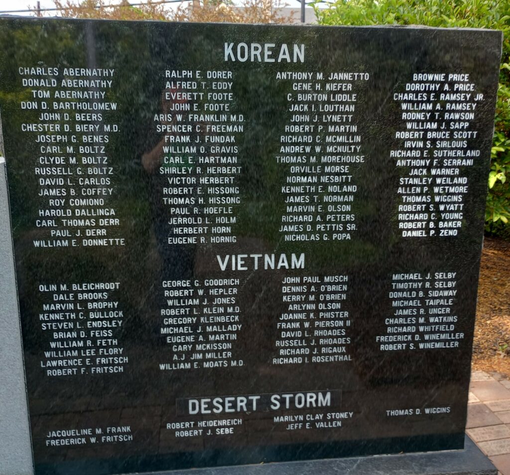 BATH TOWNSHIP, OH VETERANS MEMORIAL RIGHT STONE BACK