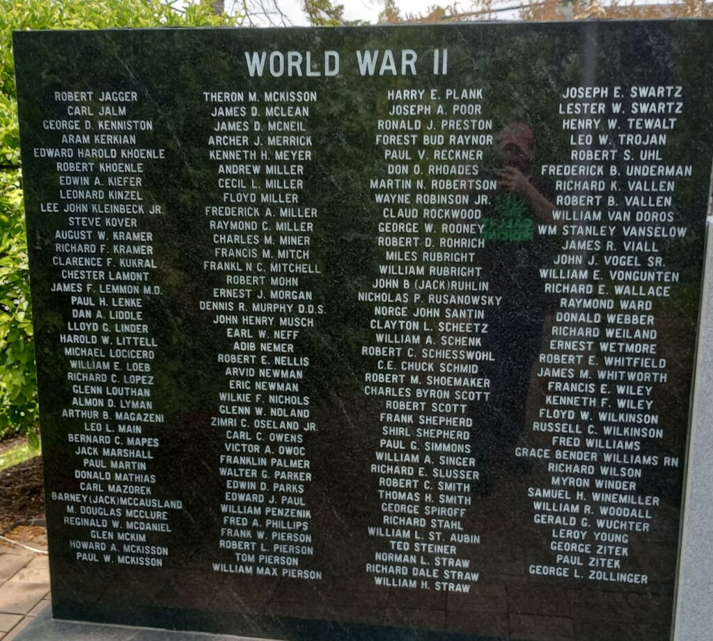 BATH TOWNSHIP, OH VETERANS MEMORIAL LEFT STONE BACK