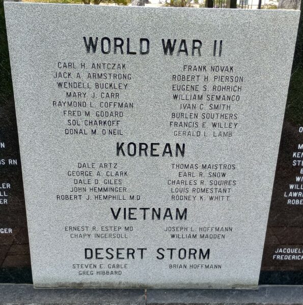 BATH TOWNSHIP, OH VETERANS MEMORIAL CENTER STONE BACK