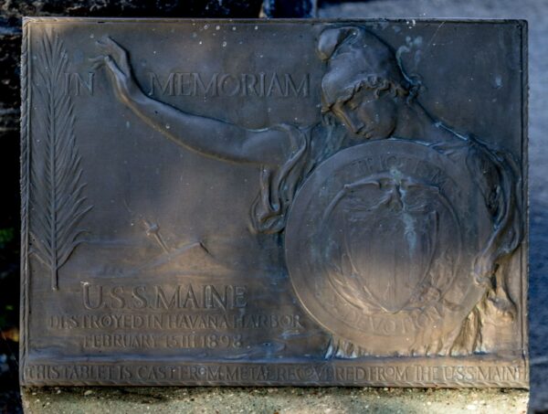 U.S.S. MAINE WAR MEMORIAL GUN PLAQUE