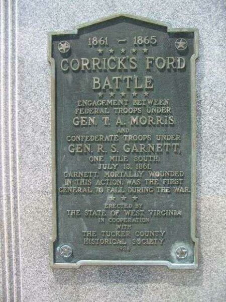 CORRICK’S FORD BATTLE MEMORIAL PLAQUE