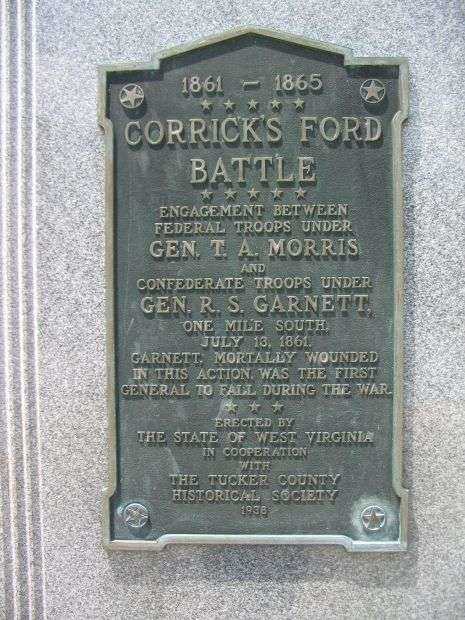 CORRICK’S FORD BATTLE MEMORIAL PLAQUE