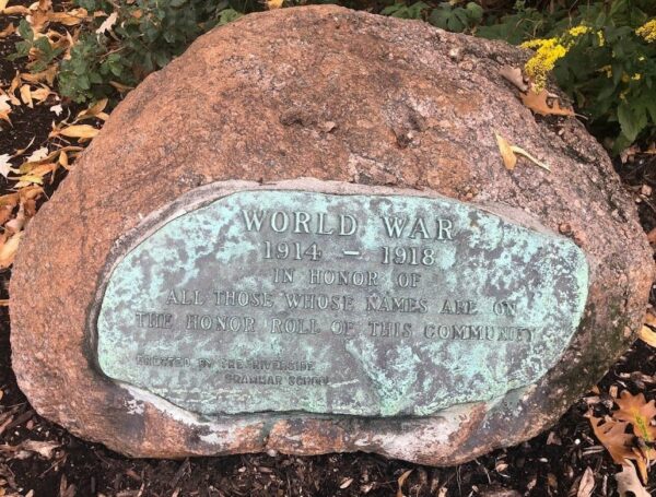 RIVERSIDE GRAMMAR SCHOOL WORLD WAR MEMORIAL PLAQUE