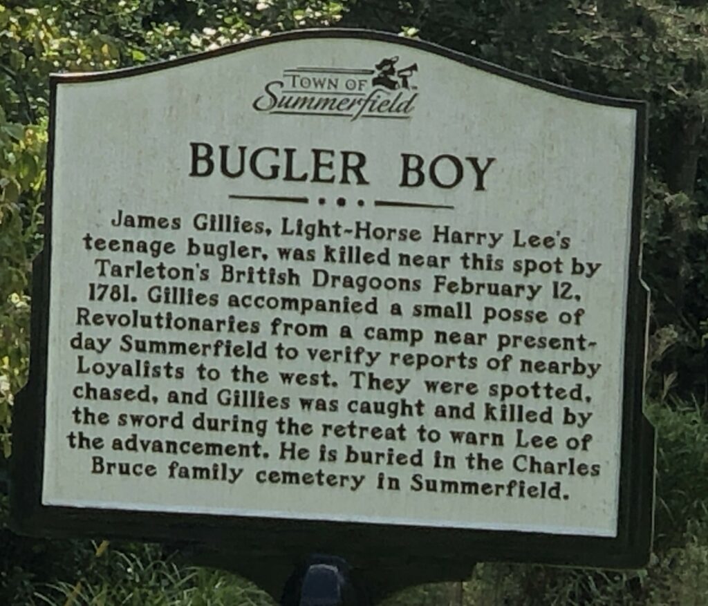 BUGLER BOY REVOLUTIONARY WAR MEMORIAL MARKER