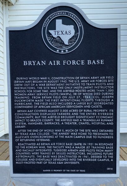 BRYAN AIR FORCE BASE WAR MEMORIAL MARKER