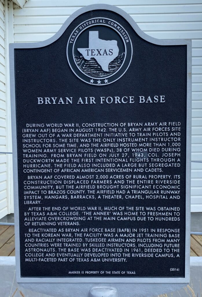 BRYAN AIR FORCE BASE WAR MEMORIAL MARKER