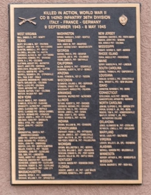 KILLED IN ACTION, WORLD WAR II MEMORIAL PLAQUE