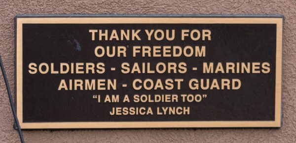 THANK YOU FOR OUR FREEDOM WAR MEMORIAL PLAQUE