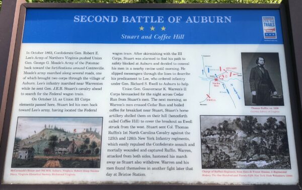 SECOND BATTLE OF AUBURN STUART AND COFFEE HILL MEMORIAL PANEL