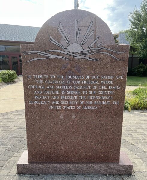 IN TRIBUTE TO THE FOUNDERS OF OUR NATION MEMORIAL FRONT